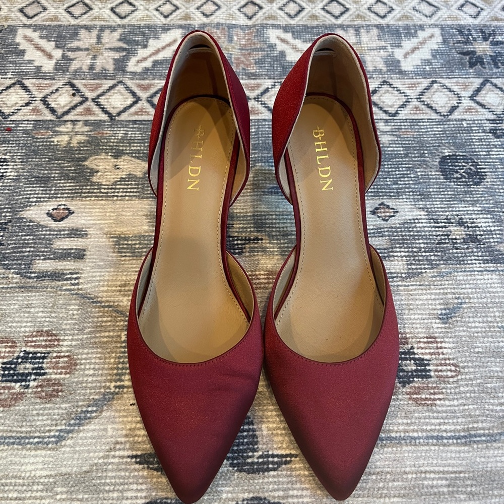 BHLDN Women's Burgundy Pointed Toe Flats